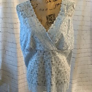 Women’s Floral Lace Sleeveless V-Neck Tank Top